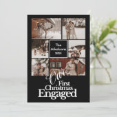 6枚の写真エレガント初めてのクリスマス婚約した シーズンカード (スタンド正面)