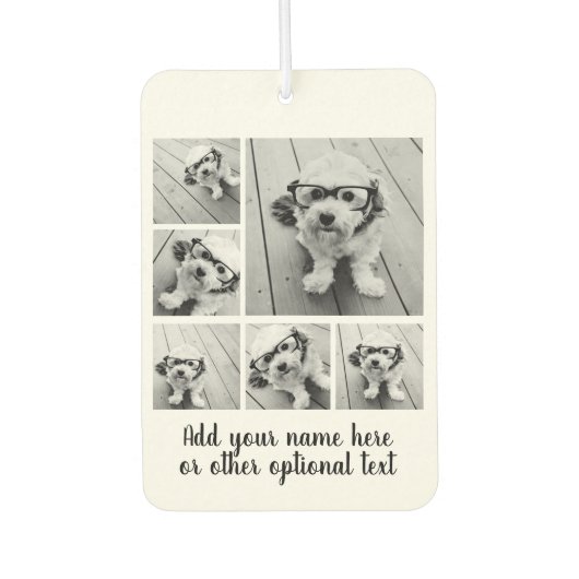 6枚の写真カスタムでフォトコラージュを作成 カーエアーフレッシュナー (正面)