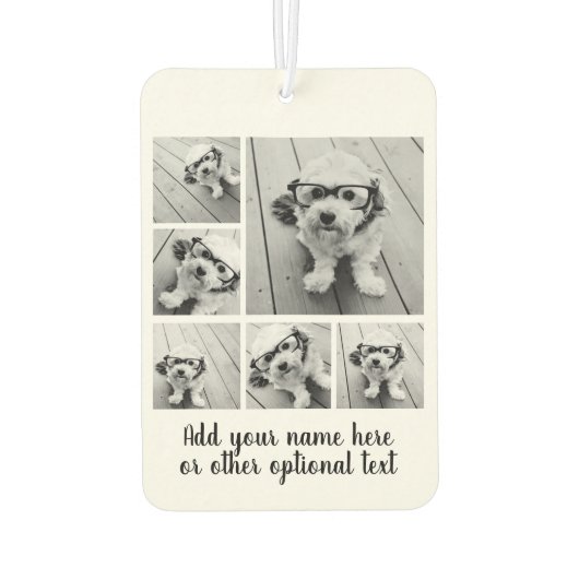 6枚の写真カスタムでフォトコラージュを作成 カーエアーフレッシュナー (裏面)