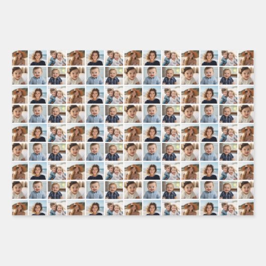 6枚の写真カスタムでフォトコラージュを作成 ラッピングペーパーシート (正面3)