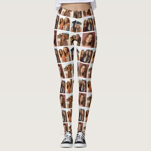 6枚の写真カスタムでフォトコラージュを作成 レギンス (正面)