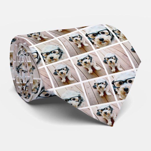 6枚の写真カスタムを含むフォトコラージュを作成する白 ネクタイ (ロール)