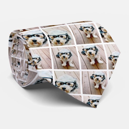 6枚の写真カスタムを含むフォトコラージュを作成する白 ネクタイ (ロール)