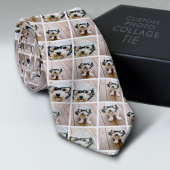 6枚の写真カスタムを含むフォトコラージュを作成する白 ネクタイ