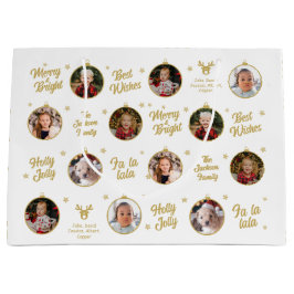 6枚の写真クリスマスオーナメント モダン ラージペーパーバッグ