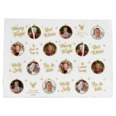 6枚の写真クリスマスオーナメント モダン ラージペーパーバッグ (裏面)