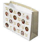 6枚の写真クリスマスオーナメント モダン ラージペーパーバッグ (裏面アングル)