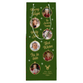 6枚の写真クリスマスバブルグリーンファミリー ワインギフトバッグ (裏面)