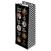 6枚の写真クリスマスバブル黒 ワインギフトバッグ (裏面アングル)