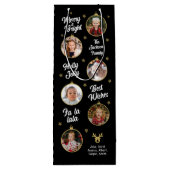 6枚の写真クリスマスバブル黒 ワインギフトバッグ (裏面)