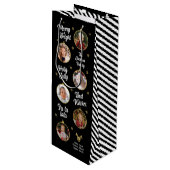 6枚の写真クリスマスバブル黒 ワインギフトバッグ (正面アングル)