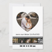 6枚の写真コラージュインスパイアムービーの日付を保存する 招待状 (正面)