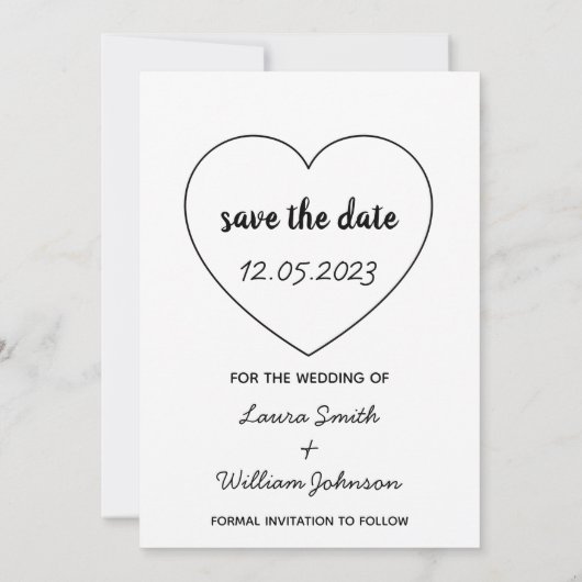 6枚の写真コラージュインスパイアムービーの日付を保存する 招待状 (裏面)