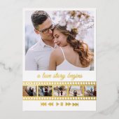 6枚の写真コラージュ動画  箔招待状 (正面)