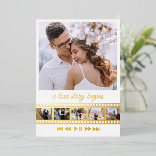 6枚の写真コラージュ動画  箔招待状 (立ち正面)