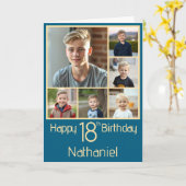 6枚の写真コラージュ18歳の誕生日カード カード (黄色い花)
