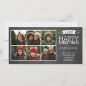 6枚の写真コラージュ - クリスマス黒板 シーズンカード (正面)