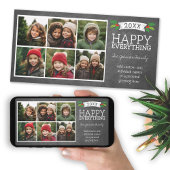 6枚の写真コラージュ - クリスマス黒板 シーズンカード