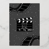 6枚の写真コラージュ・フィルム日付を保存 箔招待状 (裏面)