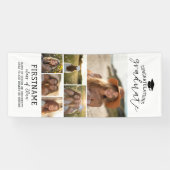 6枚の写真コラージュ 卒業式 現代的 ミニマル 白 横断幕 (横)