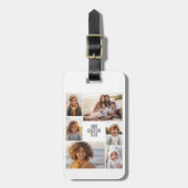 6枚の写真コラージュ – 白い背景 – 黒い文字 ラゲッジタグ (正面縦)