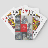 6枚の写真コラージュ – 赤い背景 – 白い文字 トランプ (裏面)