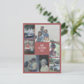 6枚の写真コラージュ – mauve背景 – 白文字 ポストカード (スタンド正面)