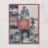 6枚の写真コラージュ – mauve背景 – 白文字 ポストカード (正面)