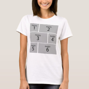6枚の写真パーソナライズされたコラージュを作成 Tシャツ