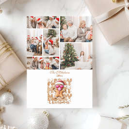 6枚の写真入り かわいいジンジャーブレッド メリークリスマス シーズンカード