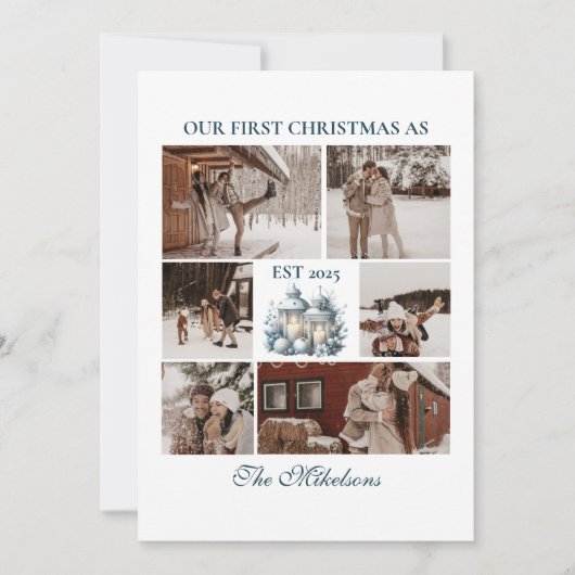 6枚の写真初めてのクリスマス シーズンカード (正面)