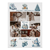 6枚の写真初めてのクリスマス ポスター (正面)