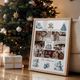 6枚の写真初めてのクリスマス ポスター
