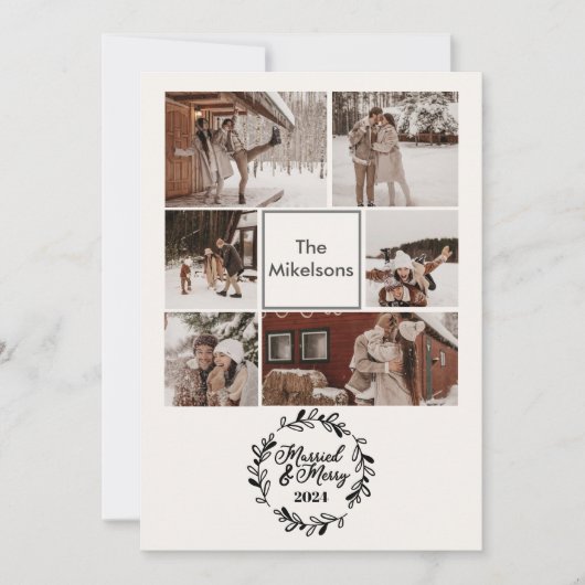 6枚の写真結婚したとメリー シーズンカード (正面)