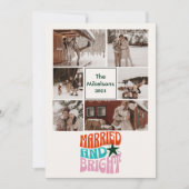 6枚の写真結婚したと明るい新婚旅行 シーズンカード (正面)