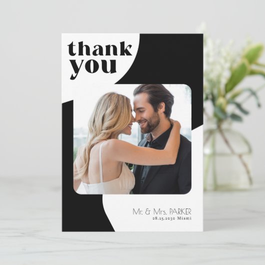 6枚の写真結婚のインスタントダウンロードカードに感謝 招待状 (スタンド正面)
