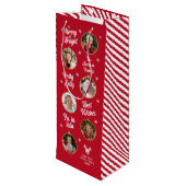 6枚の写真赤と白クリスマスオーナメント ワインギフトバッグ (裏面アングル)
