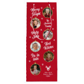 6枚の写真赤と白クリスマスオーナメント ワインギフトバッグ (裏面)