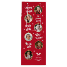 6枚の写真赤と白クリスマスオーナメント