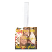 6枚の写真違うブロック(編集可能文字) キューブオーナメント (正面)