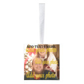 6枚の写真違うブロック(編集可能文字) キューブオーナメント (右)