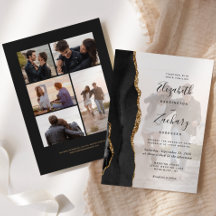 6枚の写真 ブラック+ゴールド+アゲート 結婚式