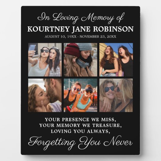 6枚の写真 想い出のメモリアル フォトプラーク (正面)