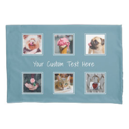 6枚の写真、文字、カラーの枕カバー 枕カバー