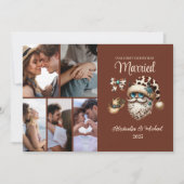 6枚の写真 西部 初めてのクリスマス 結婚 シーズンカード (正面)