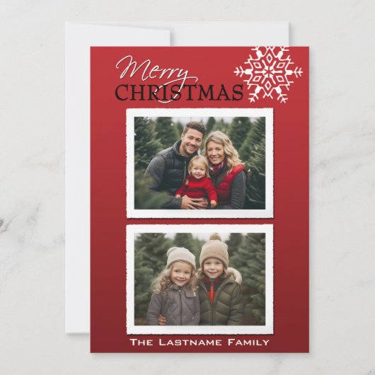 6枚の写真 – Merry Christmas – 家族書簡 シーズンカード (正面)