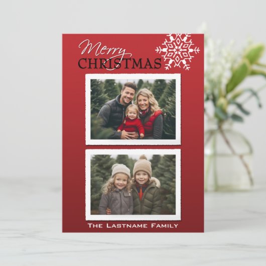 6枚の写真 – Merry Christmas – 家族書簡 シーズンカード (スタンド正面)