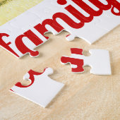 6枚の家族の写真と家族の名前の写真コラージュ ジグソーパズル (側面)