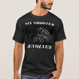 6枚の射手リボルバー黒のワイシャツ Tシャツ