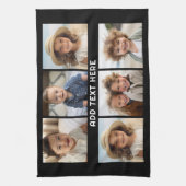 6枚の白い文字と黒 キッチンタオル (縦)